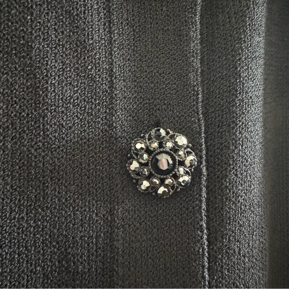 St John by Marie Gray Black Embellished Sequin Rhinestone Blazer Jacket size 14 - Picture 7 of 8